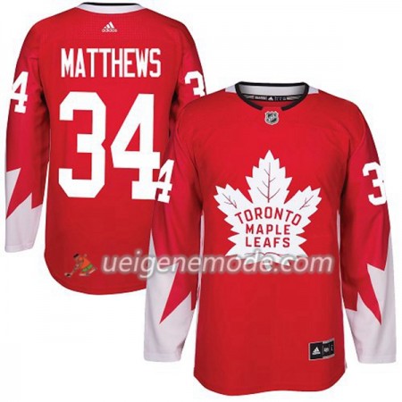 Herren Eishockey Toronto Maple Leafs Trikot Auston Matthews 34 Adidas 2017-2018 Rot Alternate Authentic